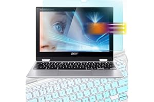 MUBUY-GOL Screen Protector for Acer Chromebook R11 /Spin 11 311 CP311 CP511 R751 R721 R752 R753 Full-Screen Anti Blue Light Anti Glare Screen Filter &Keyboard Cover (Not Fit The None-Touch Screen Models)