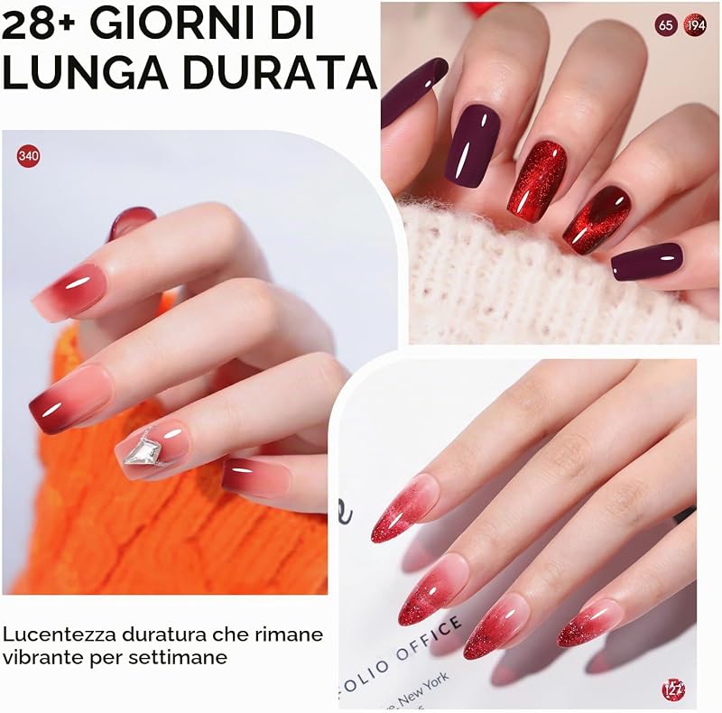 Smalto Semipermanente Unghie 10ML, Rosa Bianco Series 6 Colori Smalti Semipermanenti per Unghie Soak Off UV/LED Gel Polish per Principiante Smalto Gel Professionali Kit Manicure Regalo