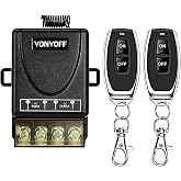VONVOFF Wireless Remote Switch,DC12V/24V/48V/72V 30A Relay,328ft Range | DC12V RF Remote Control for Anti-Theft Alarms Security Systems Roller Lind Door