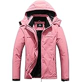MOERDENG Women's Ski Jacket Warm Winter Coat Hooded Snowboarding Jackets Waterproof Mountain Windbreaker for Hiking Traval