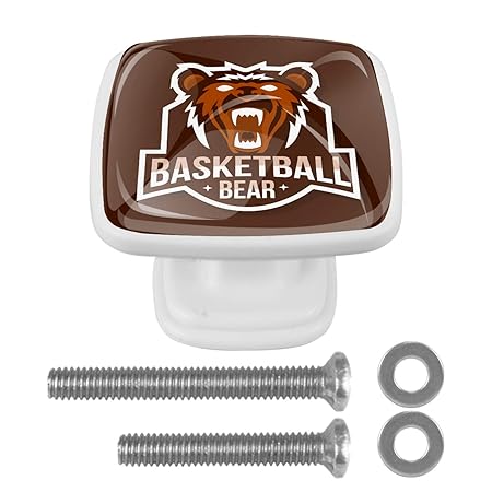 Schubladenknopf Bärenbasketball Schrankgriff Weiß Möbelgriff Griffe mit