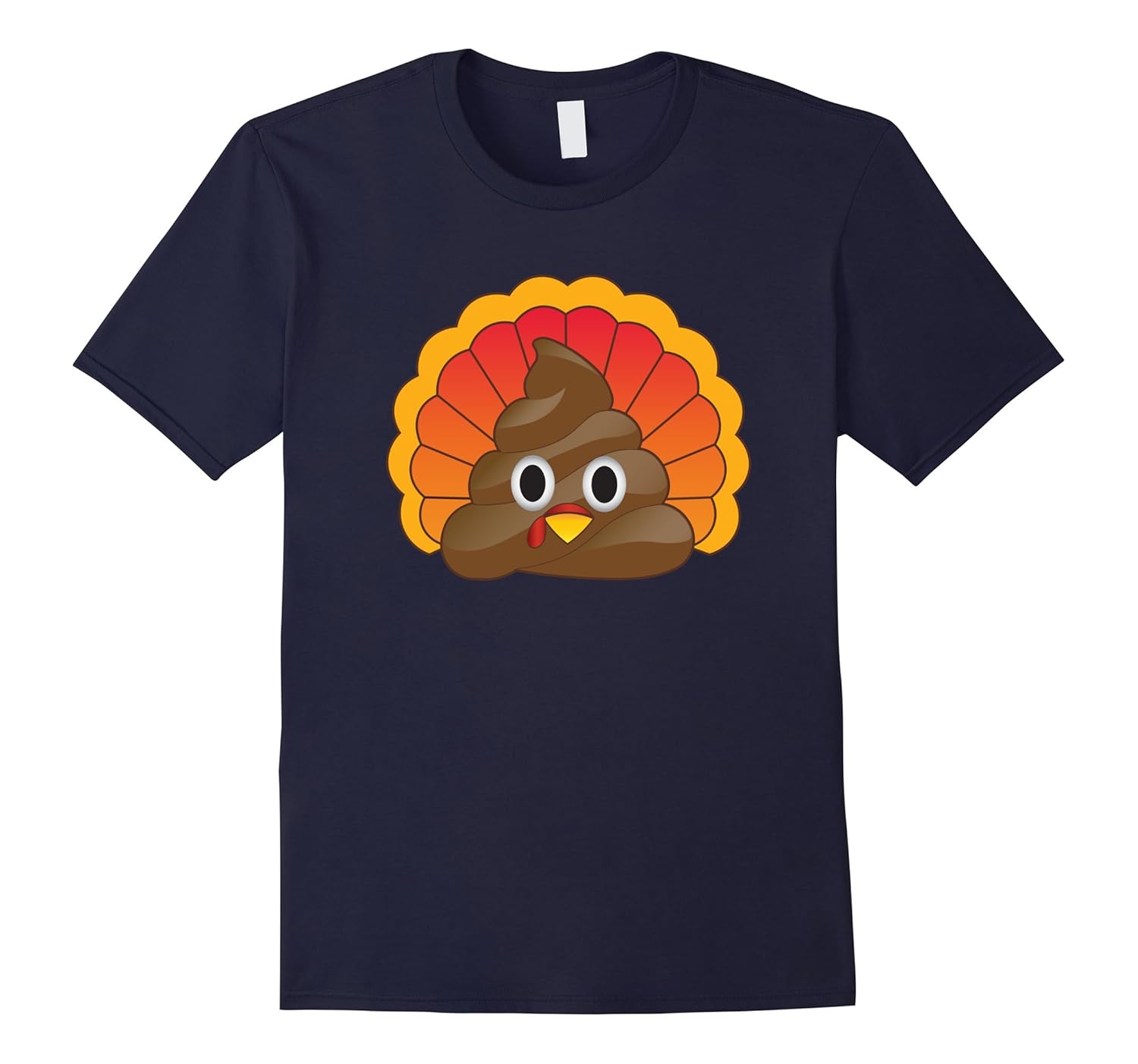 Thanksgiving Turkey Emoji Poop Funny Festive Fall T-Shirt-ANZ