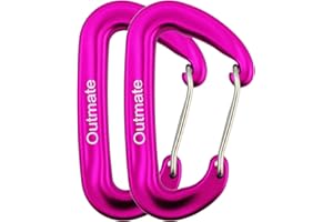 Outmate 12kN 3.2"x2" Heavy-Duty Carabiner Clips - Durable, Lightweight Aluminum Alloy Carabiners for Hiking, Camping, Keychains, Dog Leashes, Hammocks & More