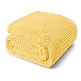 Whale Flotilla Queen Size Fuzzy Fleece Blanket for Bed, 90x90 Inch Fluffy Warm Soft Jacquard Blankets for All Season, Lightweight and Cozy, Yellow