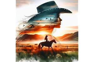 Axquilon Diamond Art Kits for Adults - Cowgirl Diamond Painting Kits for Adults Beginner, DIY 5D Full Drill Horse Gem Art for Home Wall Decor 14x14 inch