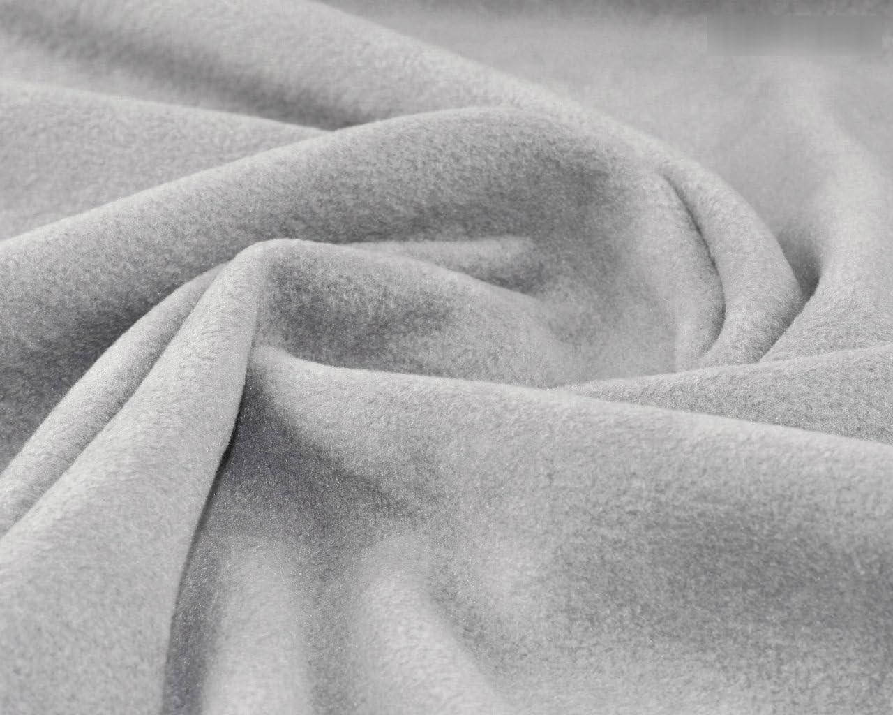 Antipill polar fleece fabric plush Warm soft baby clothing pet bedding sewing hobby craft soft toy shawl scarf hat pram blanket material - Light Grey - 1MTR