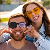 YUXIANLB 4 Pcs Eye Patches for Adults Kids Right Left Eye Patch Velvet Black view 7
