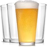 CUCUMI Beer Pint Glasses Set of 4,16 oz Drinking Glasses,Cocktail Glasses Made for Hot & Cold Beverages Mixing Glass & Highba