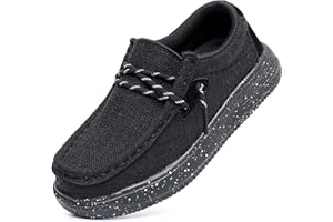 Blikcon Boys Girls Slip-On Casual Boat Shoes Light-Weight Lace Up Loafers(Toddler/Little Kid/Big Kid)