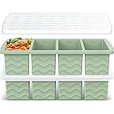 Silicone Freezer Tray for Soup with Lid – 1-Cup Soup Container Cube Style Ice Cube Trays for Freezer, Meal Prep & Food Storage, Freeze 250mL/125mL Portions – 2 Pack