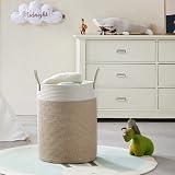 YOUDENOVA Woven Laundry Basket 50cm Handle Cotton Rope 58L White Brown view 3