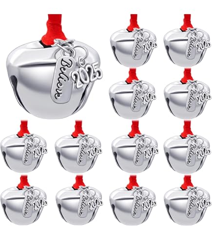 Amazon.com: 2026 Believe Christmas Bells, 12 Pieces Santa Claus