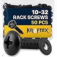 10-32 Rack Screws 50-Pack - Versatile Server Rack Accessories for Network Cabinets, Audio Mounts, Studs and Recording Studio