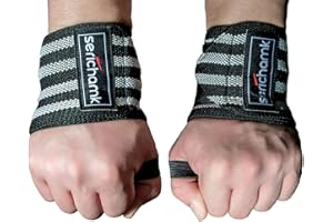 Serichamk Weight Lifting Wrist Wraps-20 Professional Grade With Thumb Loops Wrist Support For Weightlifting Avoid Injury Wrist Wraps For Weightlifting Men Grey