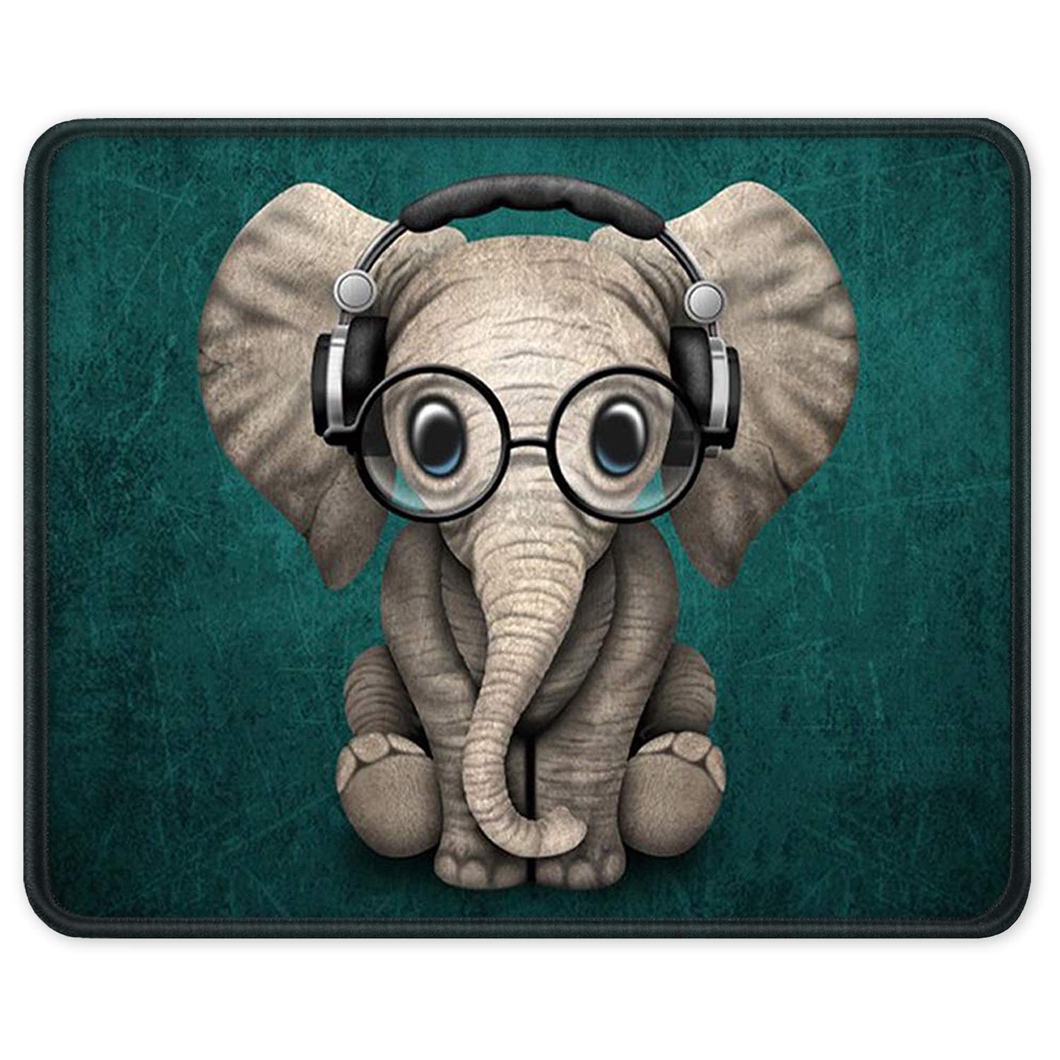 ITNRSIIET Gaming Mouse Pad with Stitched Edges, Premium-Textured Mouse Mat Pad, Non-Slip Rubber Base Mousepad for Laptop, Computer & PC, 260×210mm, Cute Elephant