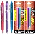 Pilot FriXion Clicker Retractable Erasable Gel Ink Pens, Fine Point, 0.7mm, Assorted Fashion Ink, Pack of 3 with Bonus 2 Packs of Refills