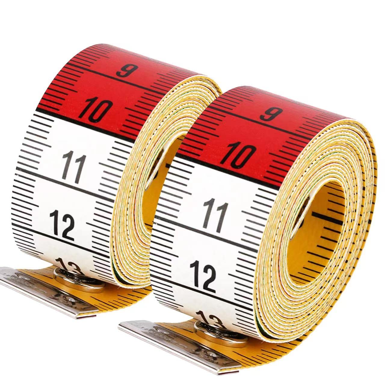 Tailor's Tape Measure for Sewing Soft Double Scale 150 cm / 60 Inch Tape Measure with Button, Body and Perimeter Measuring Tape for Tailors, Craftsmen and Households (Pack of 2)