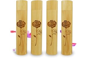 AODIYA Set of 4 Small Bamboo Scattering Urns Tube for Human Ashes, ECO & Biodegradable Friendly Bamboo Spreading Cremation Tube Urn for Male Female Child Pet Ashes