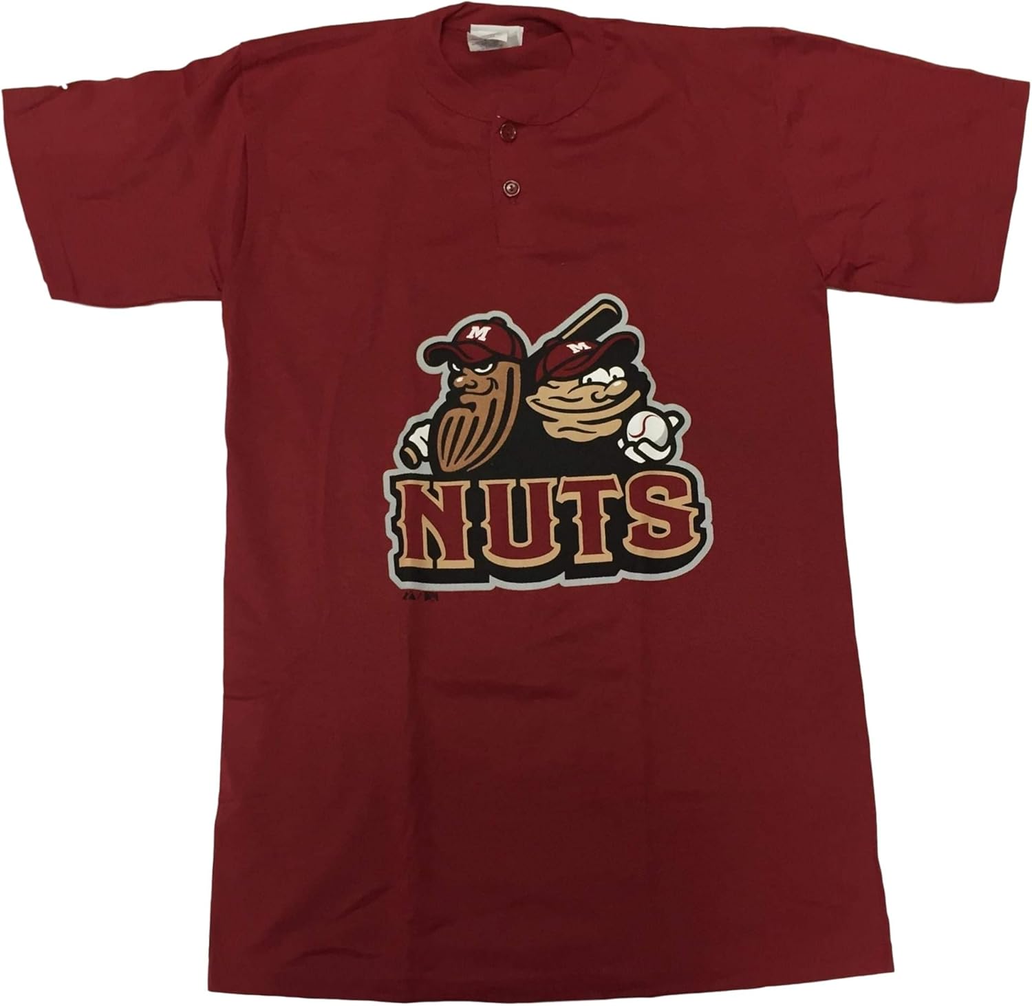 Modesto Nuts Mens 2Button Crew Neck TShirt