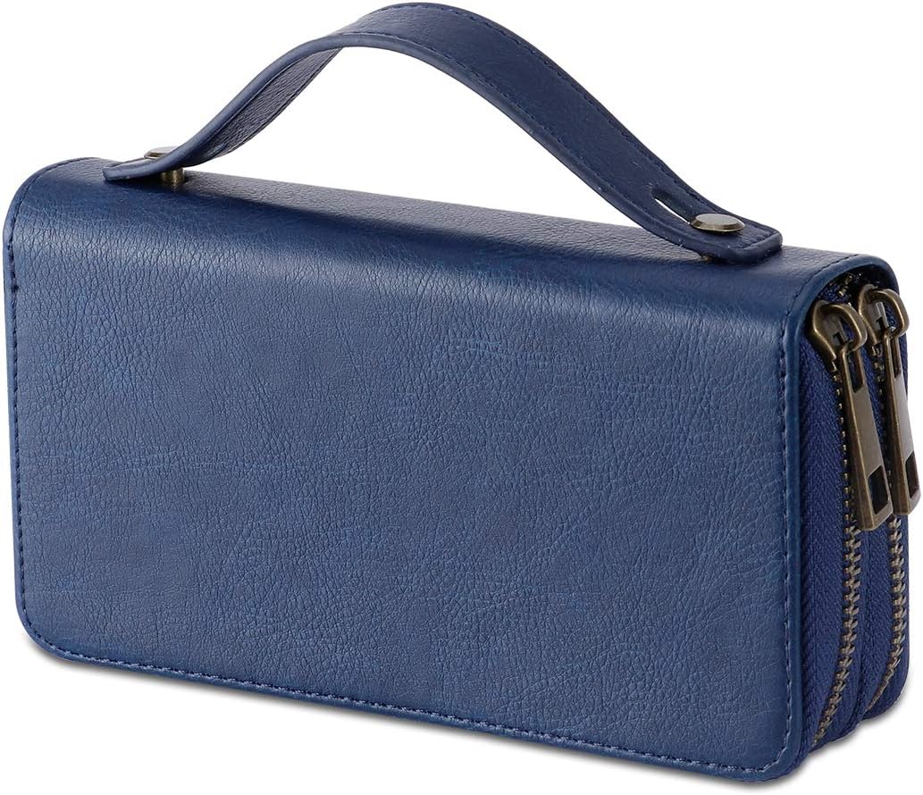 Women's Double Zipper Wallet Large Clutch Cellphone Bag with Wristlet and ID Window