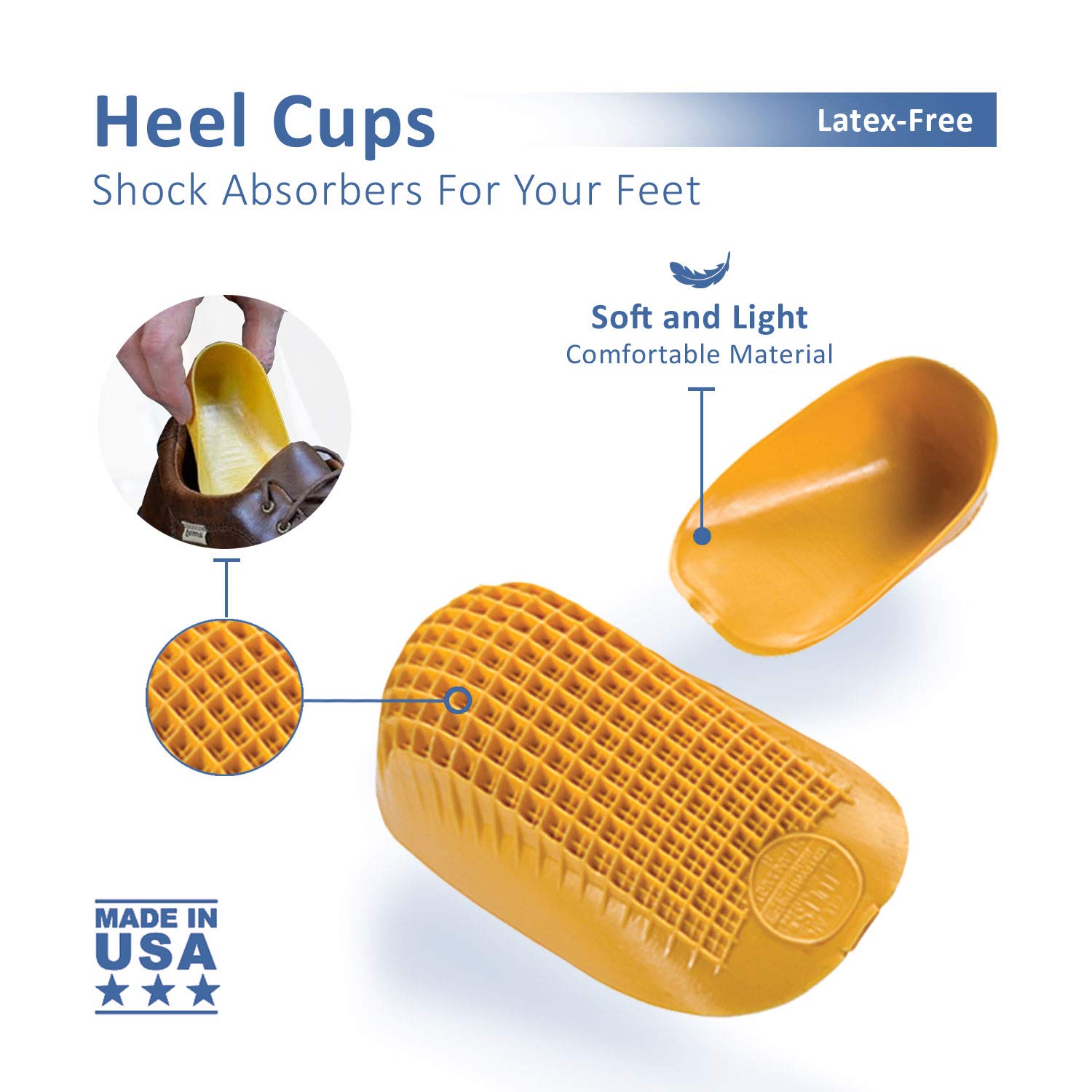 Tulis Classic Heel Cups Cushion Insert For Shock Absorption