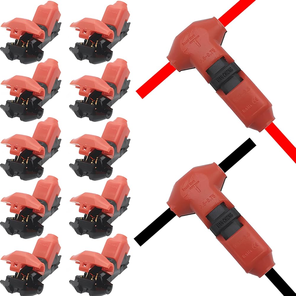 Quick Splice Wire Connector 1 Pin Low Voltage 20-22AWG 10pcs