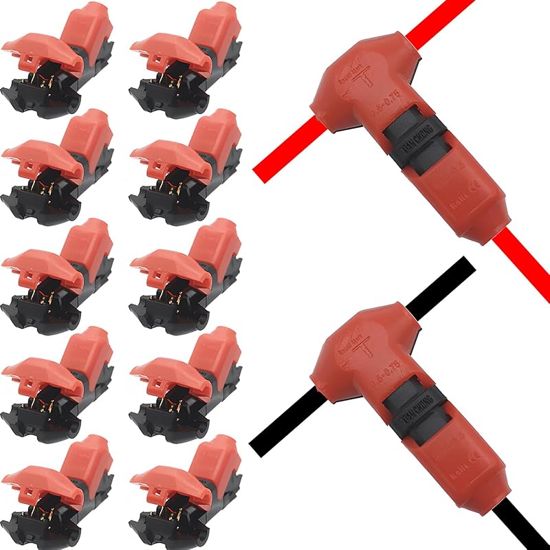 Quick Splice Wire Connector 1 Pin Low Voltage 20-22AWG 10pcs