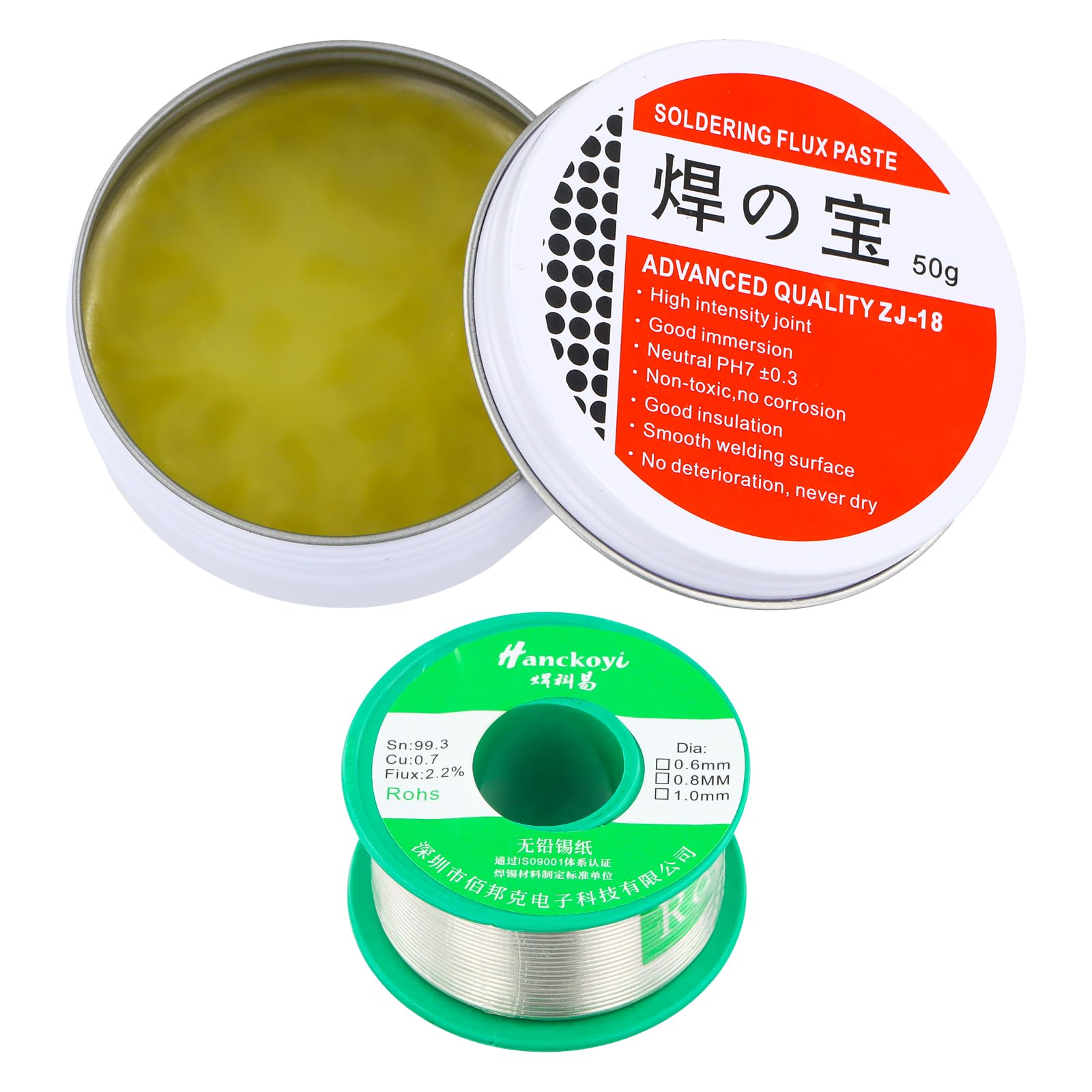 Solder Wire, 1mm Soldering Wire Lead Free Sn99.3 Cu0.7, Electronics Soldering Wire with Flux for Electronic Electrical Soldering Components Repair and DIY (100g)