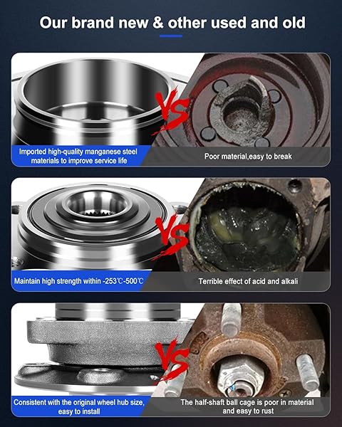 ECCPP REPLACEMENT FOR PAIR OF 2 NEW COMPLETE FRONT WHEEL HUB BEARING ASSEMBLY 5 LUGS W/ABS FOR VOLVO S60 S80 V70 XC70 1999-2009 513194 X2