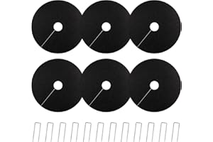 YBB Tree Weed Barrier Mat, Non-Woven Degradable Garden Weed Barrier Landscape Fabric Mulch Ring Tree Protector with Stakes (6 Pack, 16 Inch)