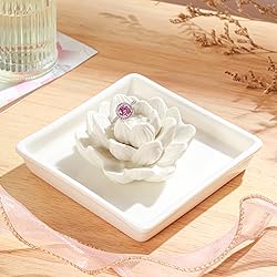 PUDDING CABIN White Lotus Ring Holder Dish, Jewelry