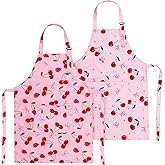 XLSXEXCL 2 Pack Kids Apron, Cute Cooking Aprons, Waterproof Art Apron with Pockets, Toddler Painting Artist Apron Adjustable