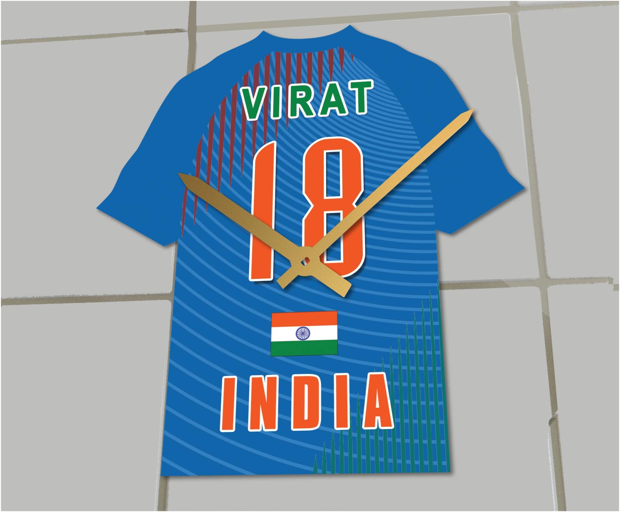FanPlastic VIRAT KOHLI 18 INDIA CRICKET JERSEY CLOCK - CRICKET LEGENDS LIMITED EDITION - WORLDS NUMBER 1!!