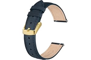 BISONSTRAP Elegant Leather Watch Straps, Quick Release, Watch Bands for Women and Men, Compatible with Watch Lug of 12mm 14mm