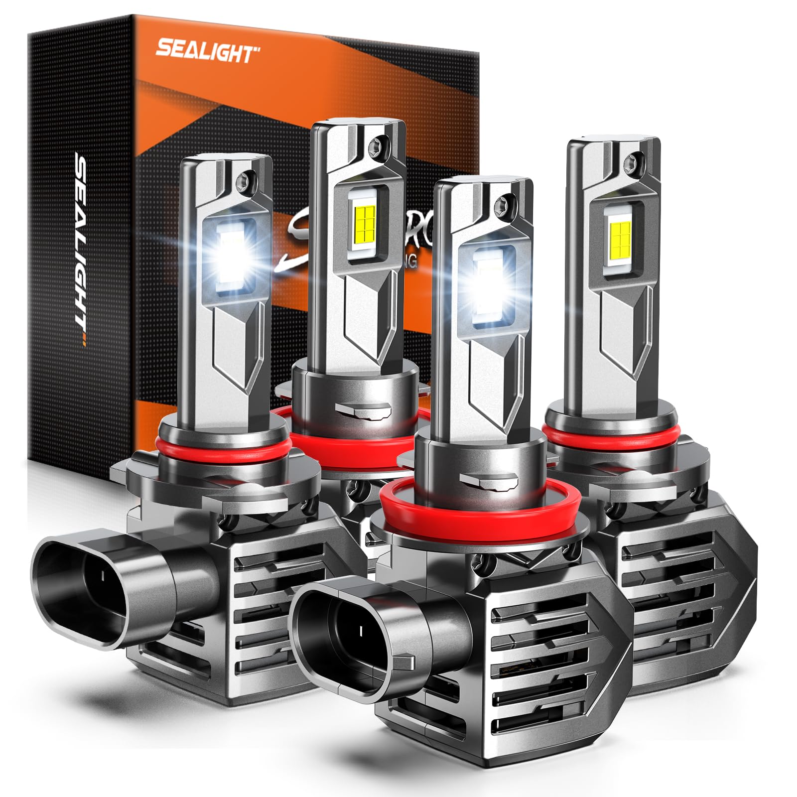 Photo 1 of SEALIGHT 9005/HB3 H11/H8/H9 Fog Lamps or DRL 150,000LM 9×Brightness High Power for ATVs & Powersports, 2026 Version, S7S Series Wireless 9005 H11 Fog Lamps Water Proof 10 Years Lifespan- Pack of 4