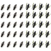 Ownsig 40Pcs Micro Soft Cricket Lures, 1 Inch Fake Bug Fishing Baits | Floating Bug Bodies for Panfish Bluegill Bream Crappie Trout, Micro Baits for Pond Creek Freshwater Fishing 2 Colors