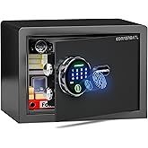 KornerBatl Smart Biometric Safe with Fingerprint Lock (9.84"D x 13.78"W x 9.84"H), Small Safe Box with Silent Mode & Backlit Keypad & LED Light, Valentines Day Gifts for Men Women