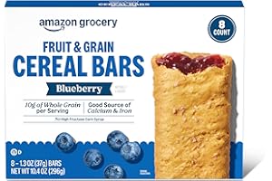 Amazon Grocery, Blueberry Fruit & Grain Cereal Bars, 1.3 Oz, 8 Ct (Previously Fresh Brand, Packaging May Vary)