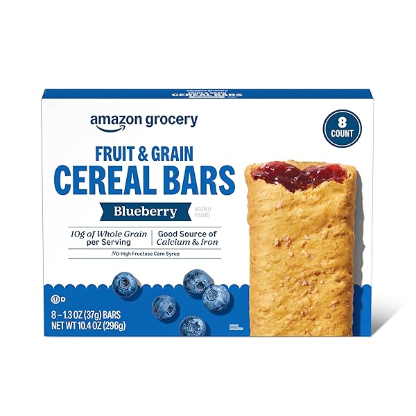 AMAZON GROCERY, BLUEBERRY FRUIT & GRAIN CEREAL BARS,...
