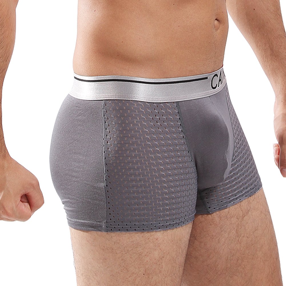 CAIKENI Men 3 PIC Underwear Trunks Comfort Soft Boxer Short Grey XXXL