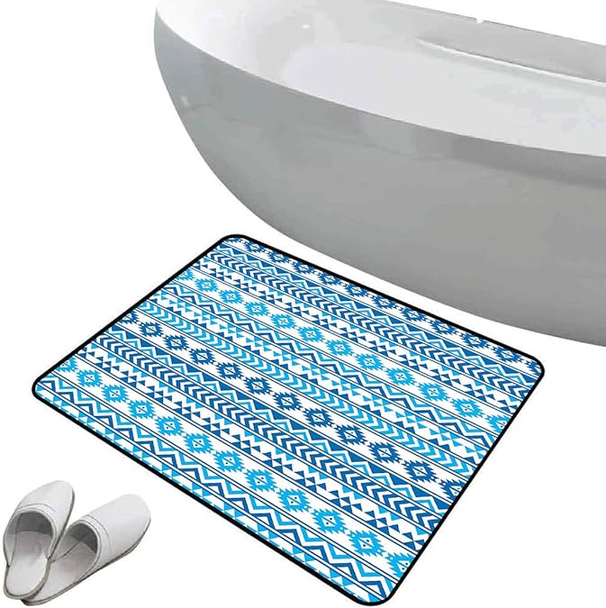NonSlip Bathroom Rug Tribal Soft Skidproof Bath Mat Safe Area Aztec