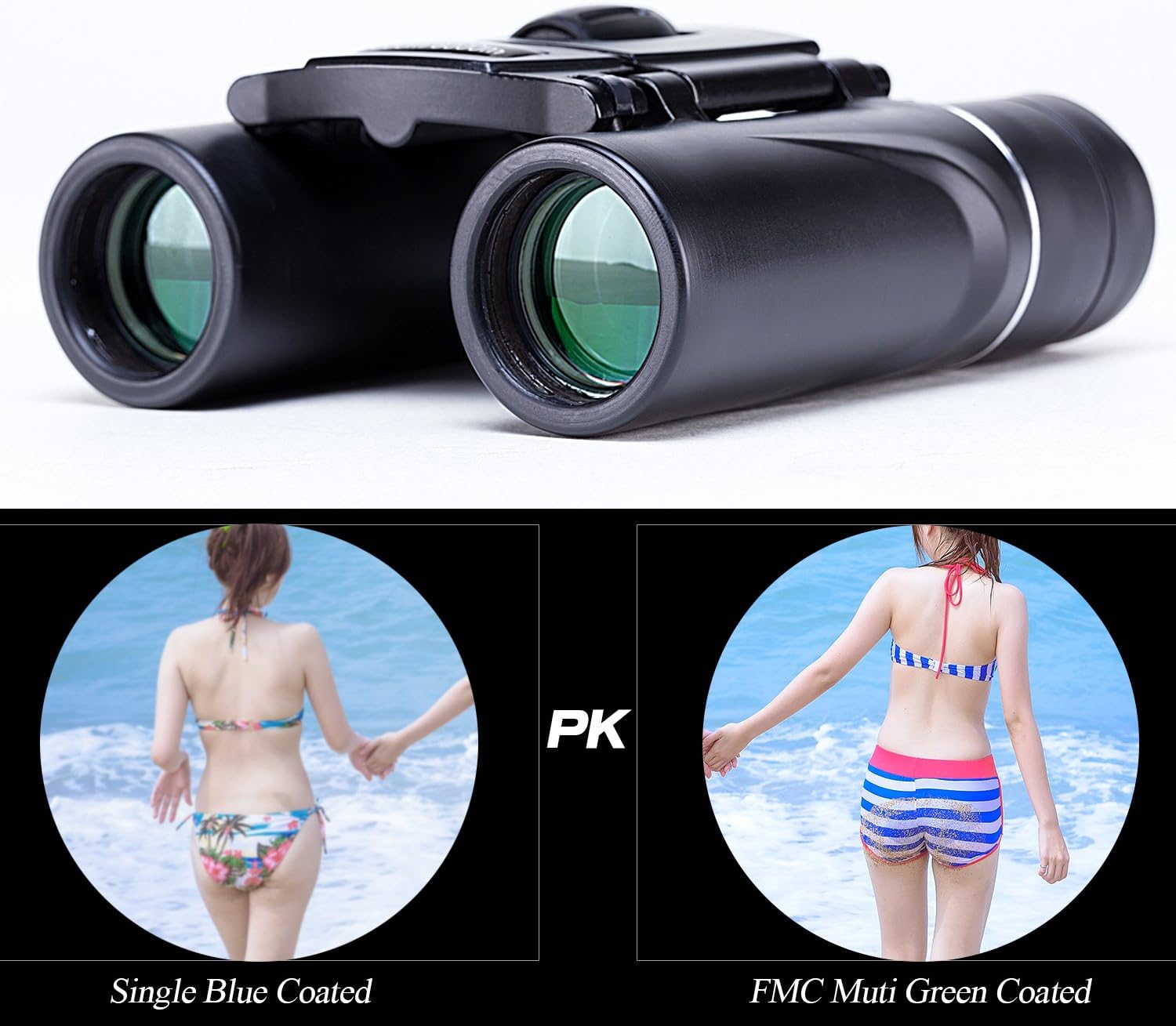 USCAMEL Folding Pocket Binoculars Compact Travel Mini Telescope HD Bak4 Optics Lenes Easy Focus 8x21 Colour Black : Camera & Photo