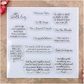 Kwan Crafts Words Happy Birhtday Welcome Baby Congratulations Clear Stamps for Card Making Decoration and DIY Scrapbooking