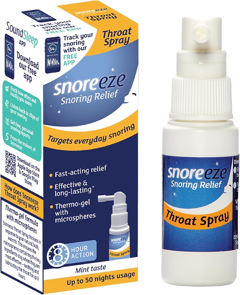 Snoreeze Throat Spray 23.5ml – Anti-Snore Spray for Dehydration Vibration