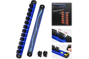 Magnetic Screwdriver Organizer and Wrench Organizer, 14-Slot Screwdriver and Wrench Holder, Magnetic Aluminum Rail Tool Organ