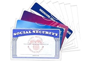 KUAELEN 6 Packs Social Security Card Holder Protector/New Medicare Card Protector, 24 Mil Clear Water Resistant Plastic Sleeves for Waterproof SSN Card Protector/Credit Card Cover