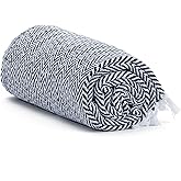 Americanflat 50x60 Throw Blanket - Soft and Breathable Cotton Throw Blanket for Couch, Bed, Chair - Decorative Blankets Perfect for Home or Outdoor Use - Navy Blue and White Herringbone Design