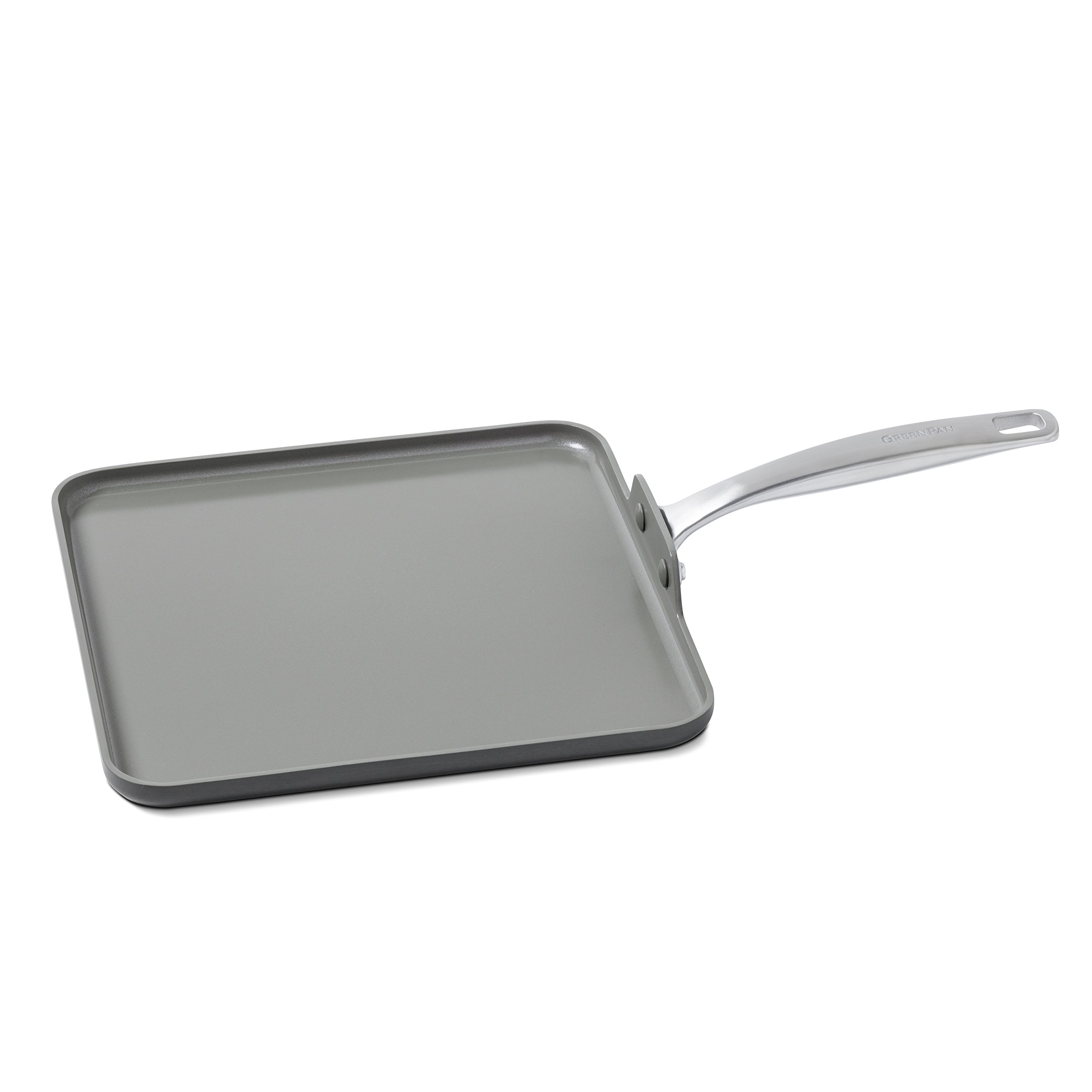 GreenPan Chatham 11" Ceramic NonStick Square Griddle, Grey Mint MD