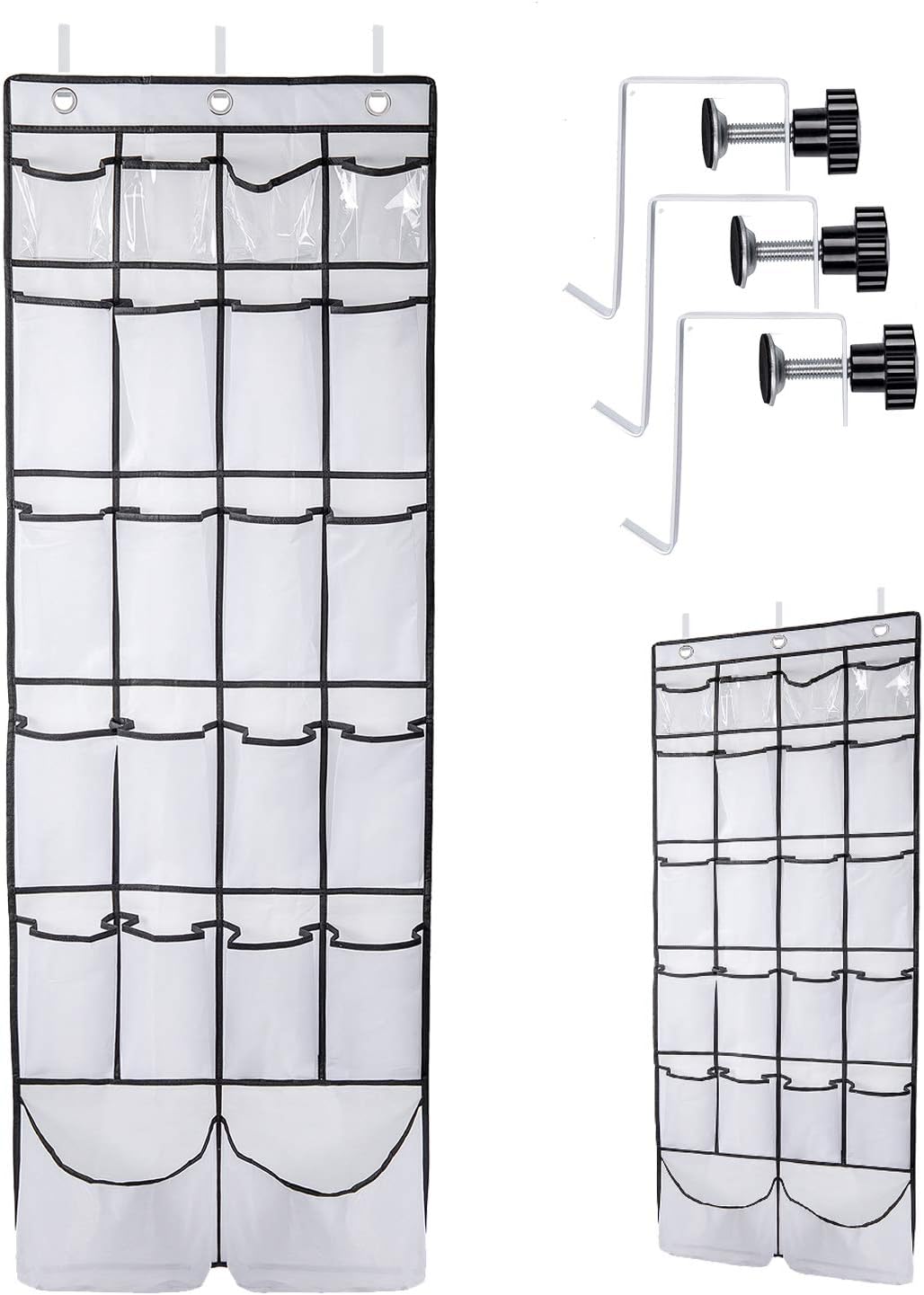 hanging shoe holder on 62 X 21 Inch Over The Door Shoe Organizer Ulg Hanging Shoe Holder With 22 Extra Large Pockets Hanging Shoe Organizer For Closet Bedroom Bathroom Kitchen 1 Pack White Storage Organization