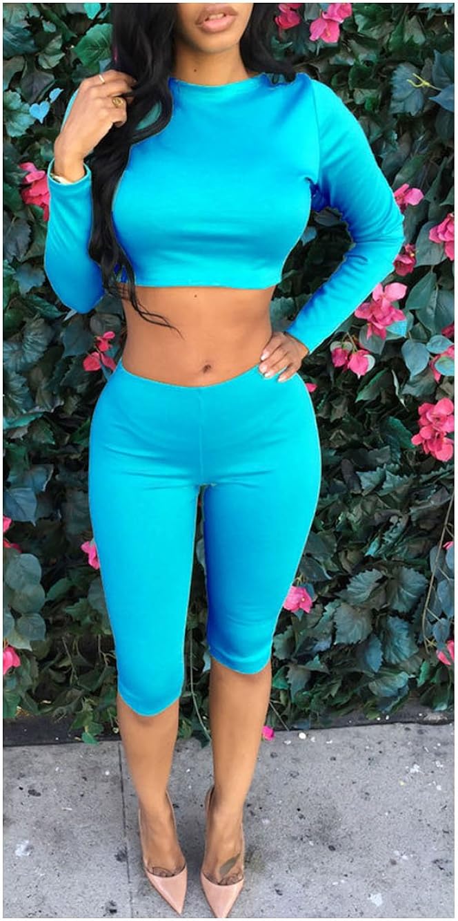 blue crop top outfit